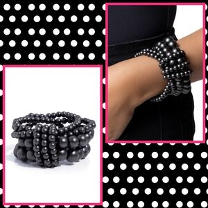 2/$10 Paparazzi Constant Charm - Black Bracelet